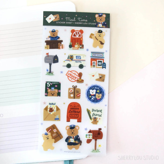Mail Time Bear Sticker Sheet