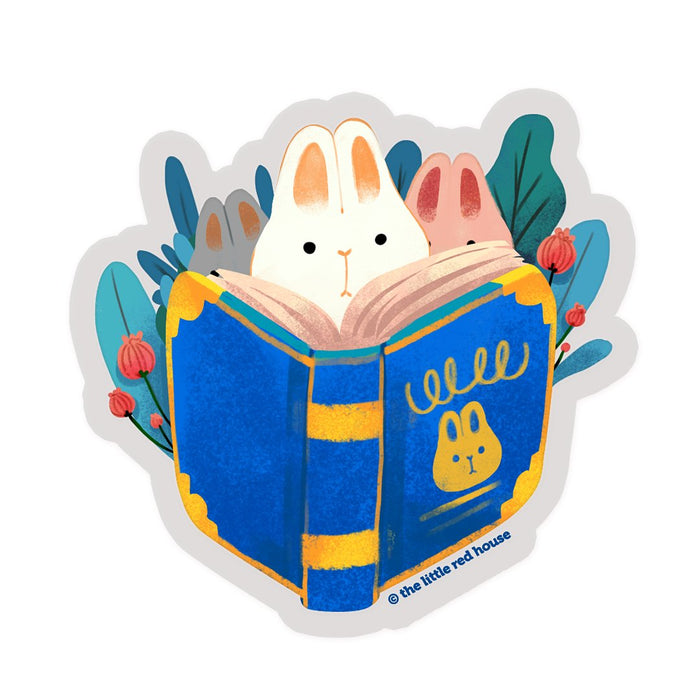 Bunny Book Club Clear Sticker