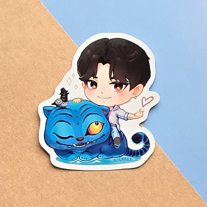 Demon Boy and Tiger Sticker
