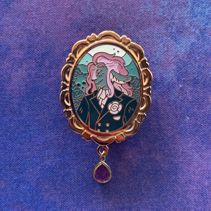 Caduceus Portrait Pin