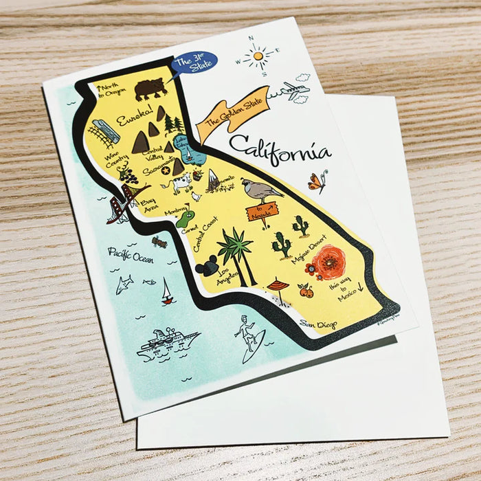 California State Map Note Card