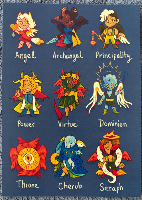 Chibi Angelic Hierarchy - 5 x 7 Art Print