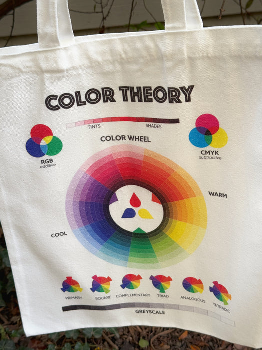 Color Theory Illustrative Canvas Tote Bag 34x38cm