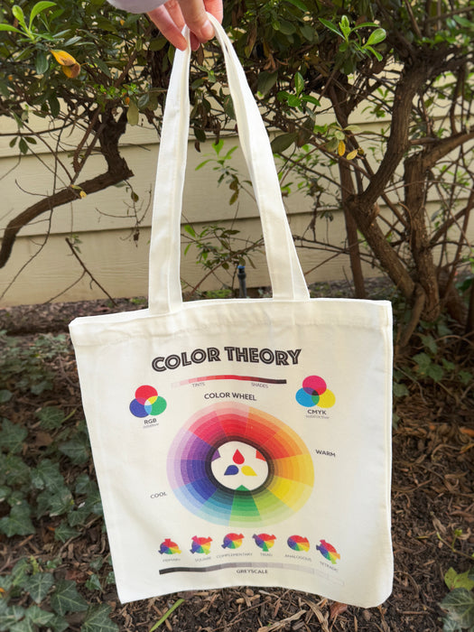 Color Theory Illustrative Canvas Tote Bag 34x38cm