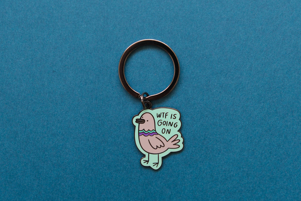 WTF Pigeon Keychain