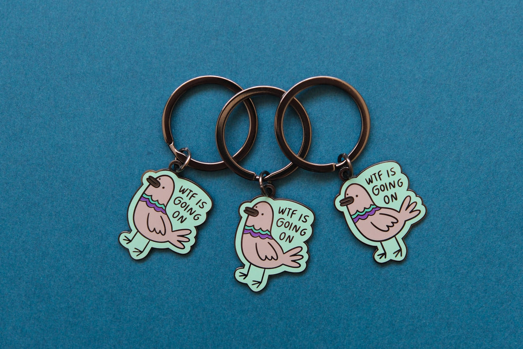 WTF Pigeon Keychain