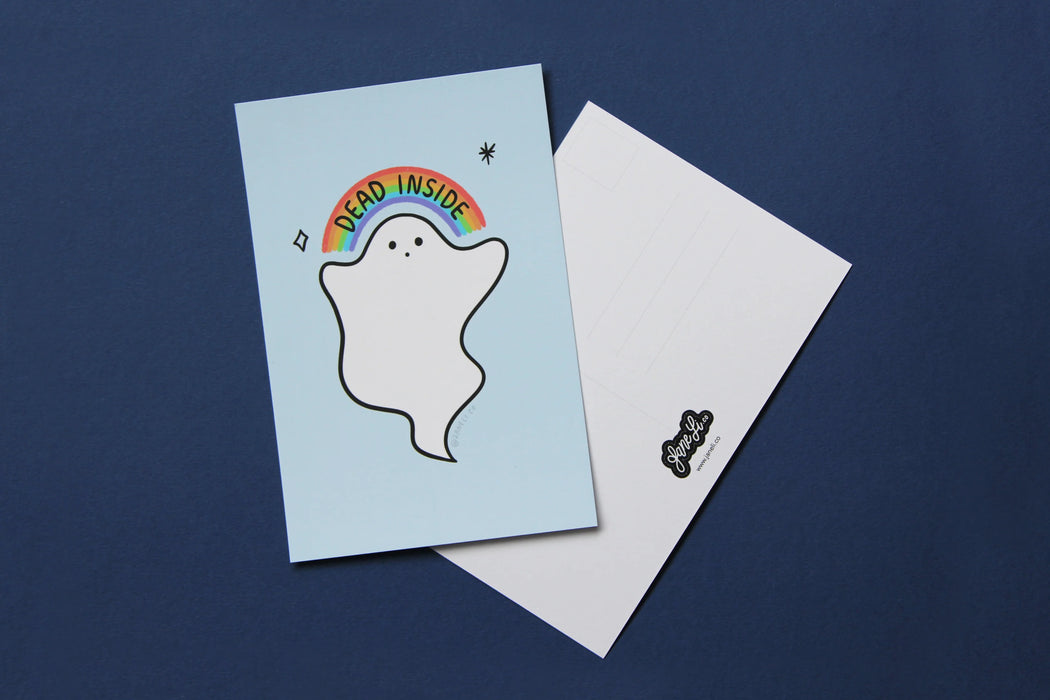 Dead Inside Rainbow Ghost Postcard / Mini Print