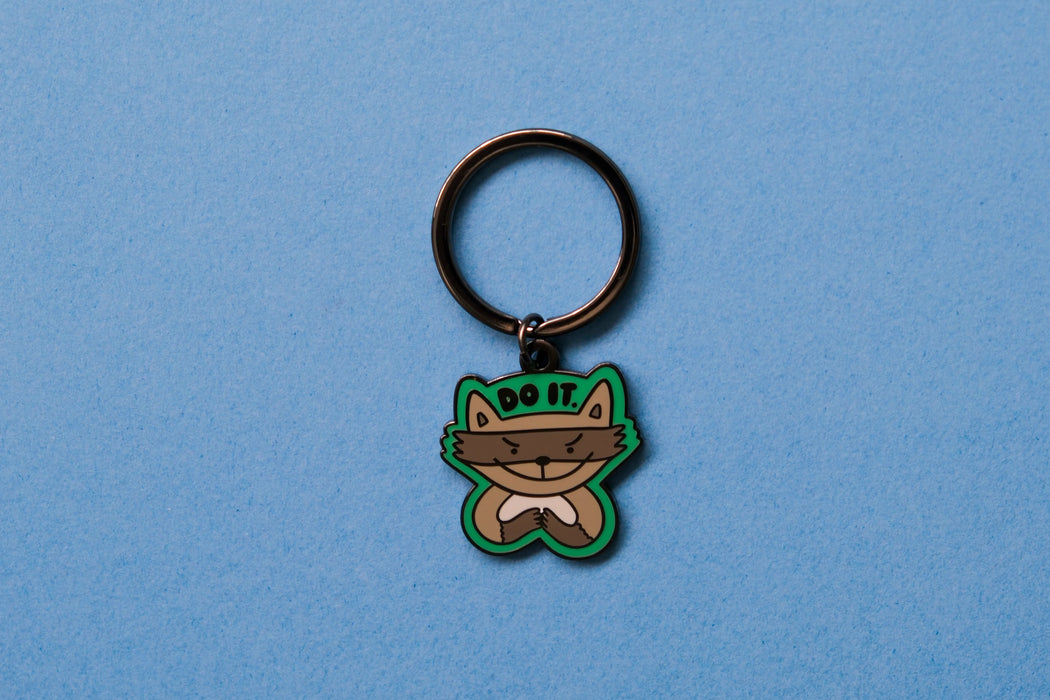 Do It Raccoon Keychain