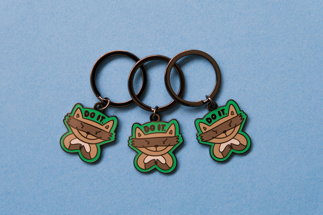 Do It Raccoon Keychain