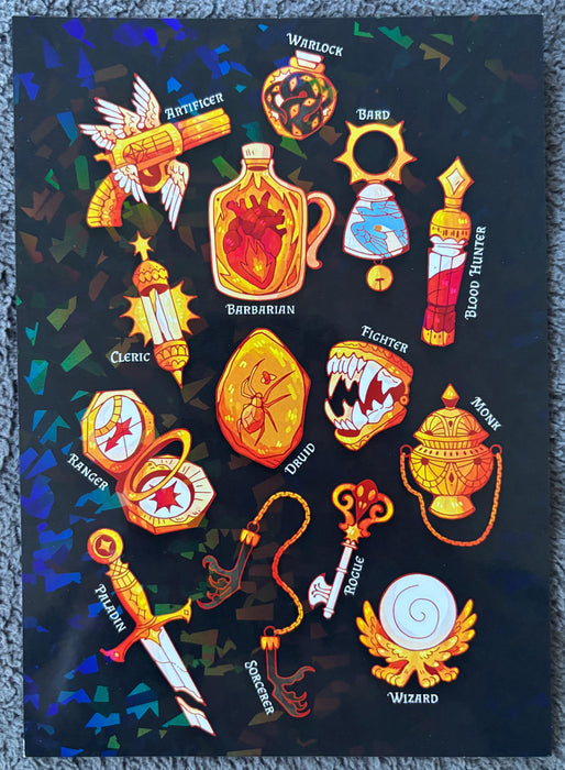 Dungeons and Dragons Curiosities - Holographic 5 x 7 Art Print