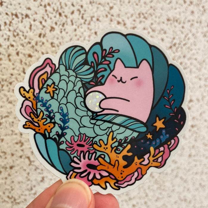 Flora Feline: Coral Sticker