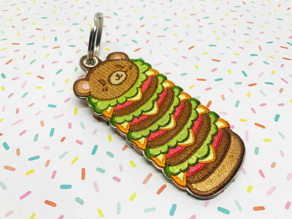 Embroidered Keychain - Bear-ger