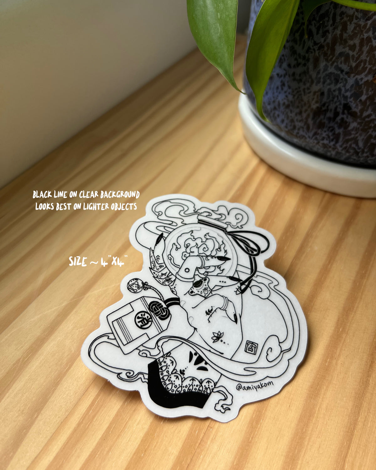 Fire Sprite (Black & Clear) Sticker — San José Made