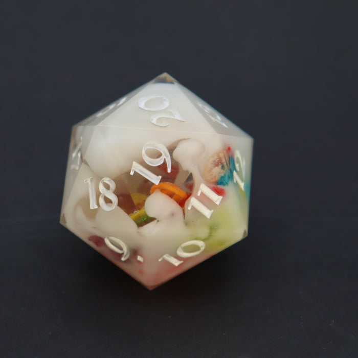 30mm Spindown D20 Chonk—Fruity Pebbles