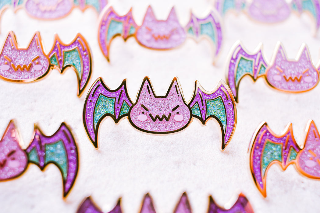 Glitter Bat Enamel Pin