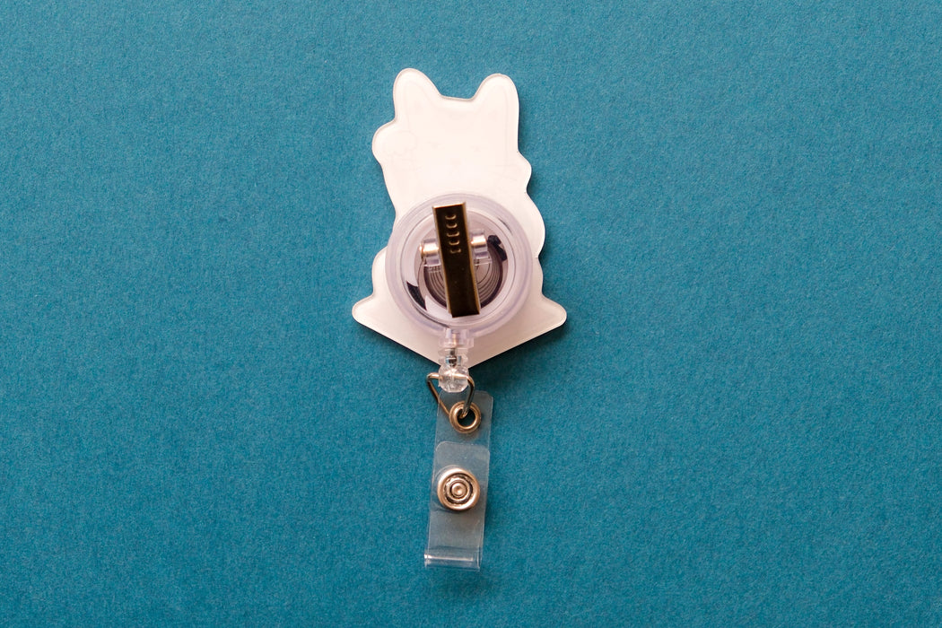 Go Away Cat Badge Reel