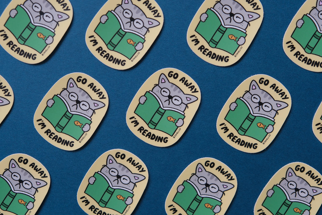 Go Away I'm Reading Sticker