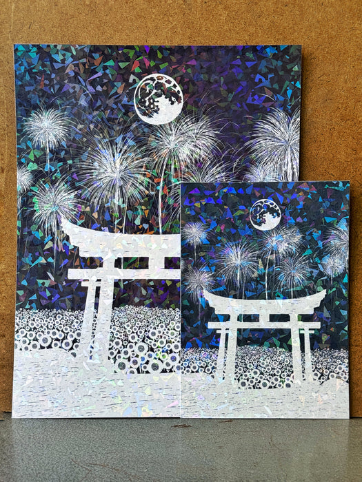 Hanabi Sunflower Fields Illustrative Prints (Holographic Gem)
