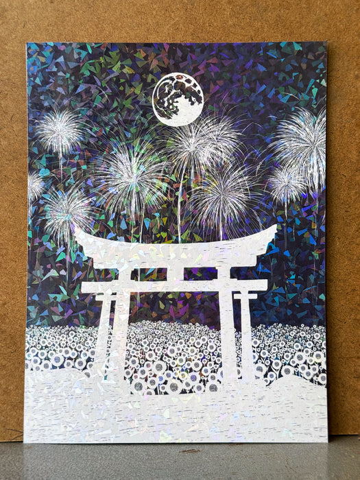 Hanabi Sunflower Fields Illustrative Prints (Holographic Gem)