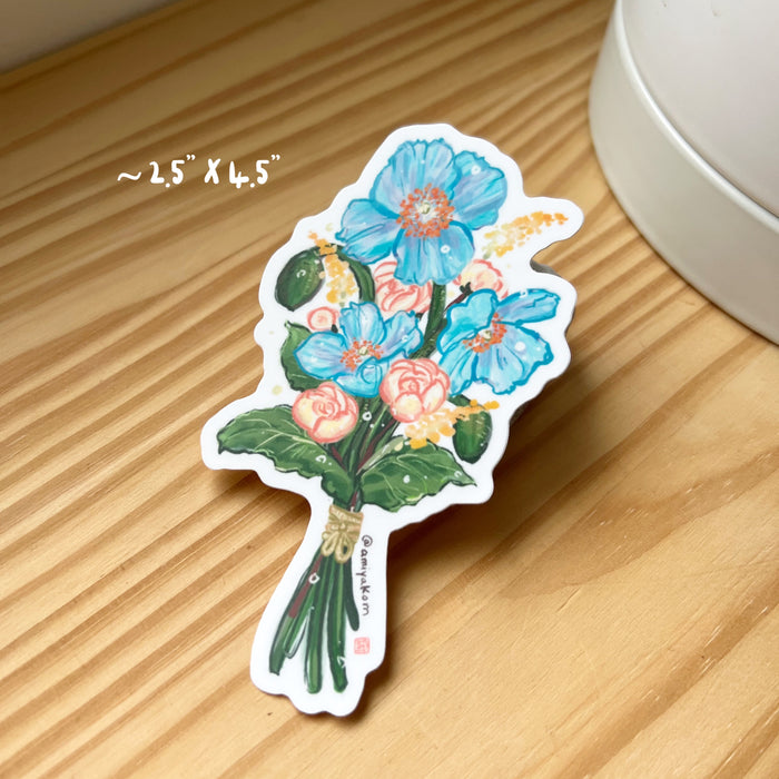 Himalayan Blue Flower Sticker