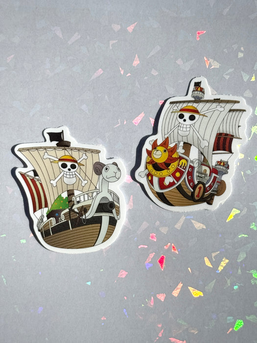 2.5in Straw Hat Pirate Ships Matte Die-cut Stickers