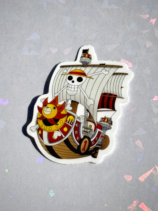 2.5in Straw Hat Pirate Ships Matte Die-cut Stickers