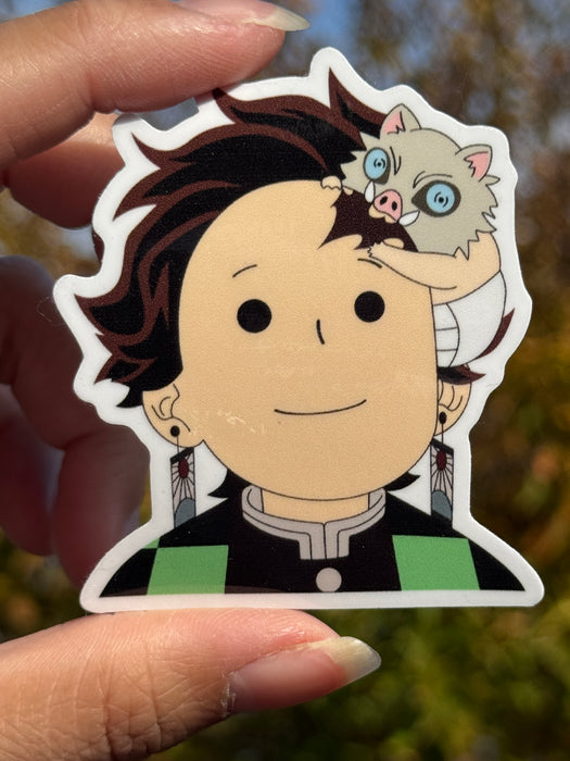 2.5in Tanjiro & Chompnosuke Die-cut Stickers