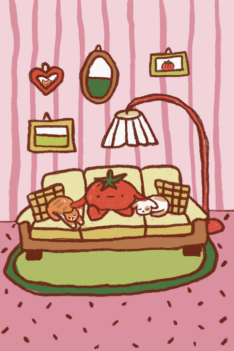 Couch scene drawing - Postcards