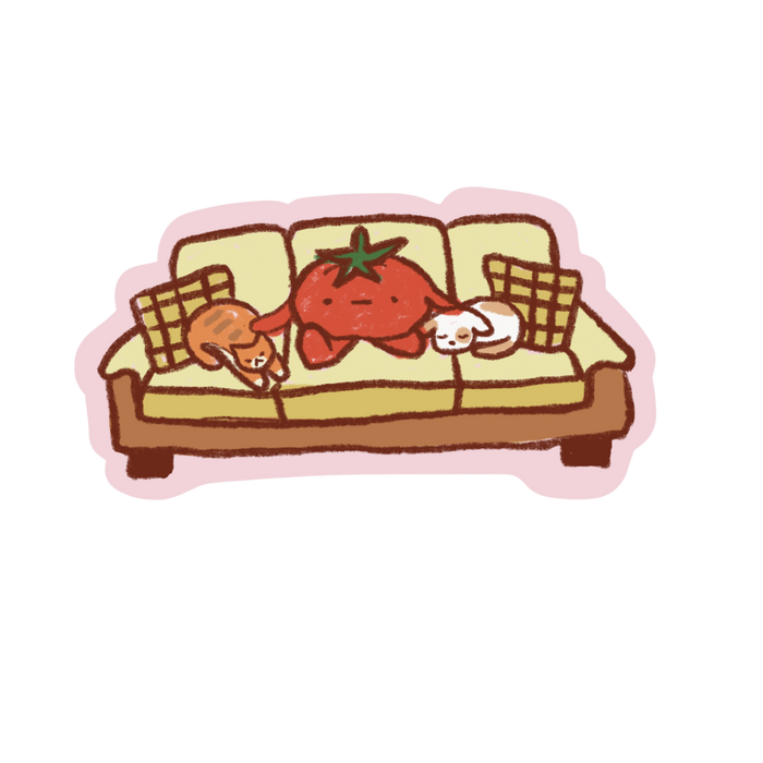 Guys on couch - Die Cut Sticker