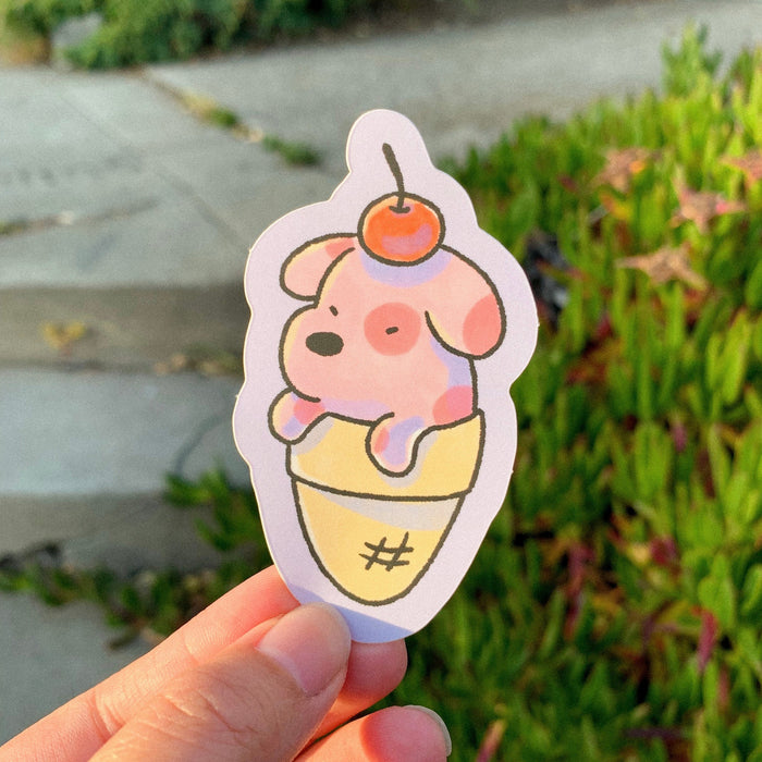 Ice Cream Dog Sticker