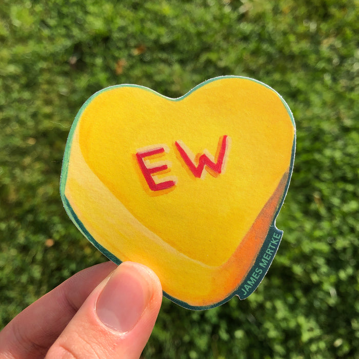 "EW" Conversation Heart Sticker