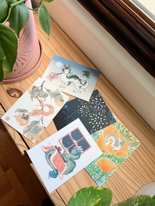 Year of the Dragon Postcard 5-Pack