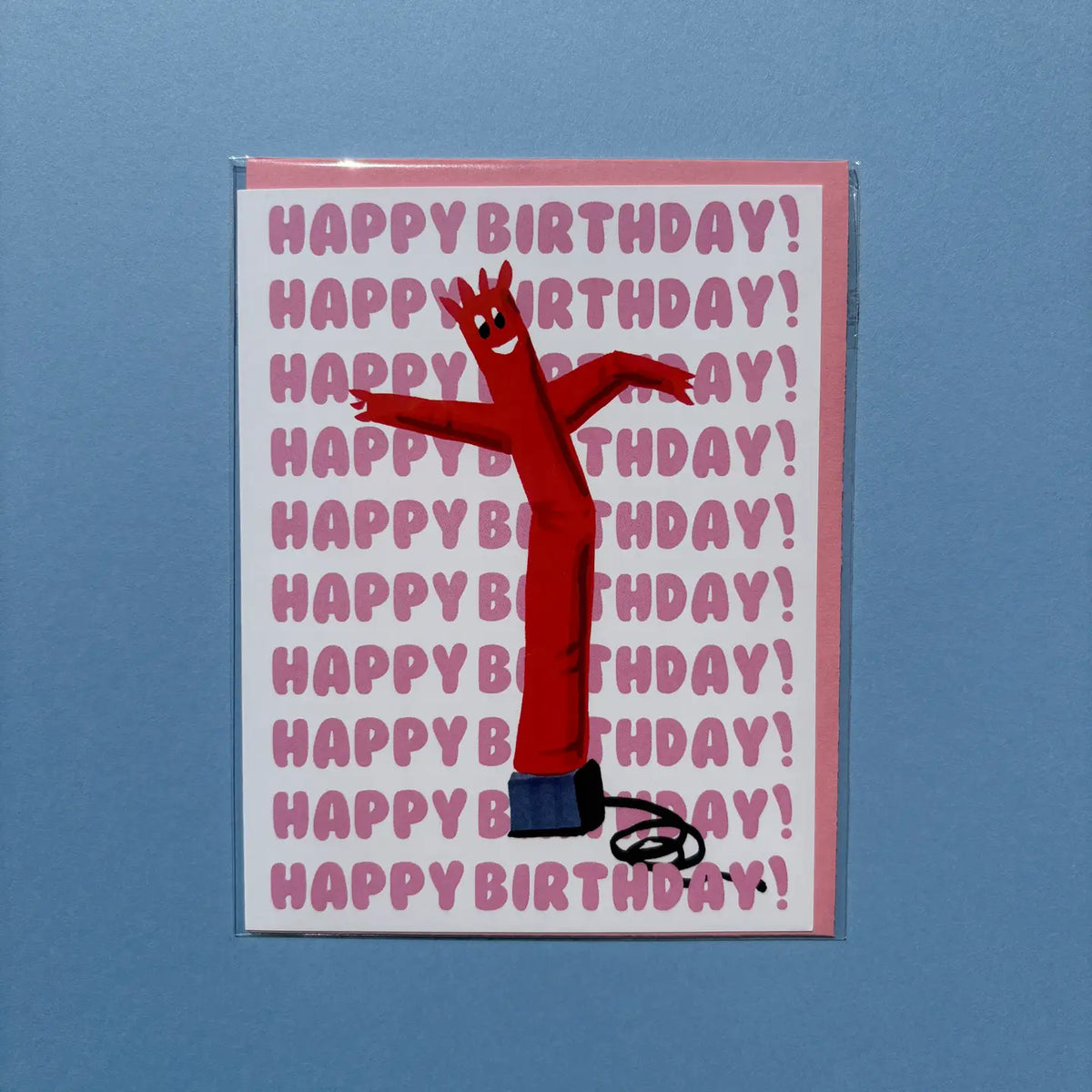 Inflatable Tube Man Happy Birthday Greeting Card — San José Made