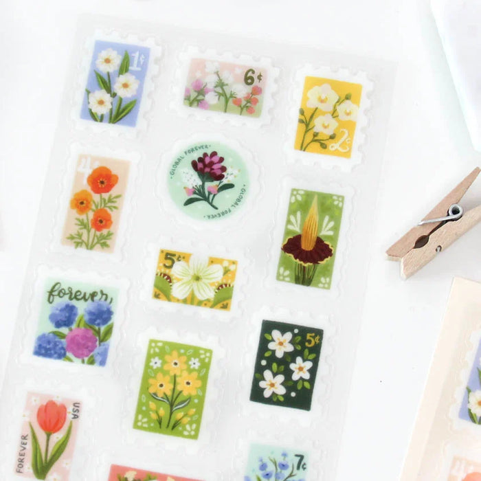 Floral Stamp Sticker Sheets