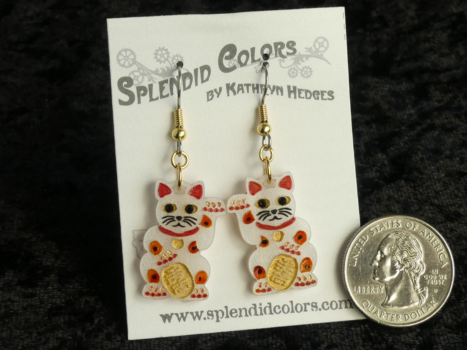 Lucky Cat Drop Earring