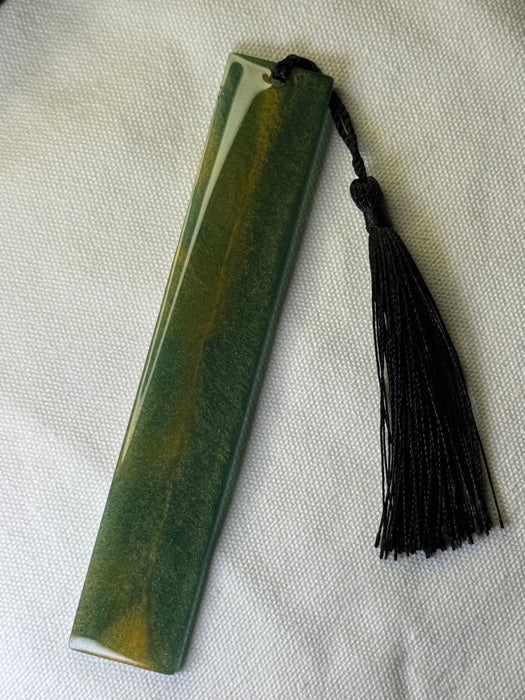 Marbled Resin Bookmarks with Black Tassel