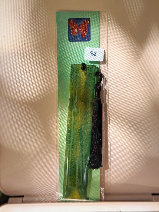 Marbled Resin Bookmarks with Black Tassel