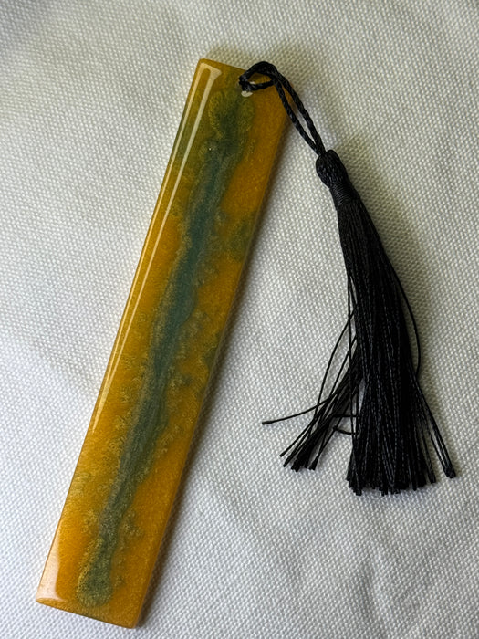 Marbled Resin Bookmarks with Black Tassel