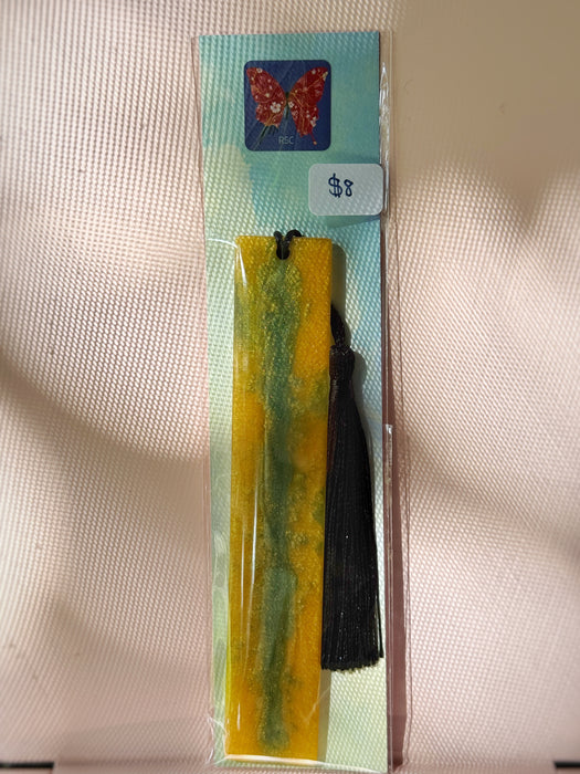 Marbled Resin Bookmarks with Black Tassel