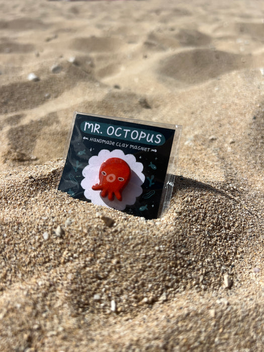 Mr. Octopus Clay Magnet