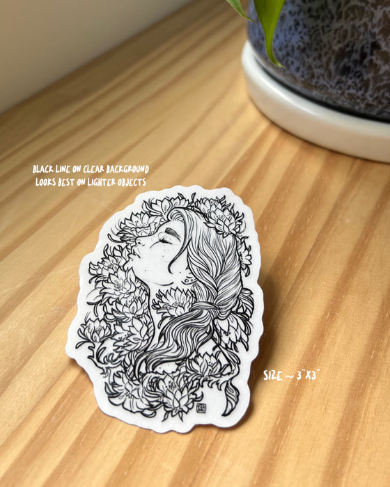 Nightbloom (Black & Clear) Sticker