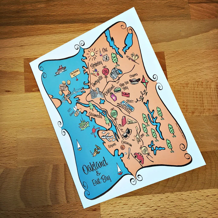 Oakland Map Full Color Note Card