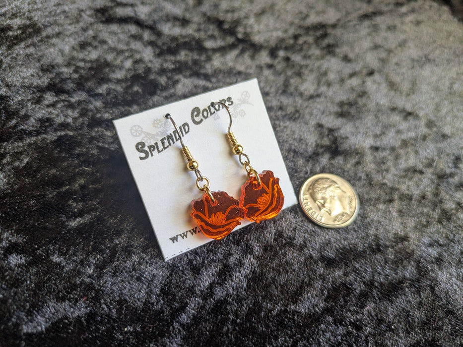 California Poppy Drop Earrings