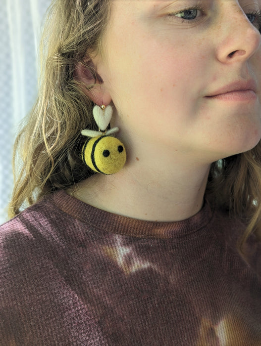 Heart Bee Earrings