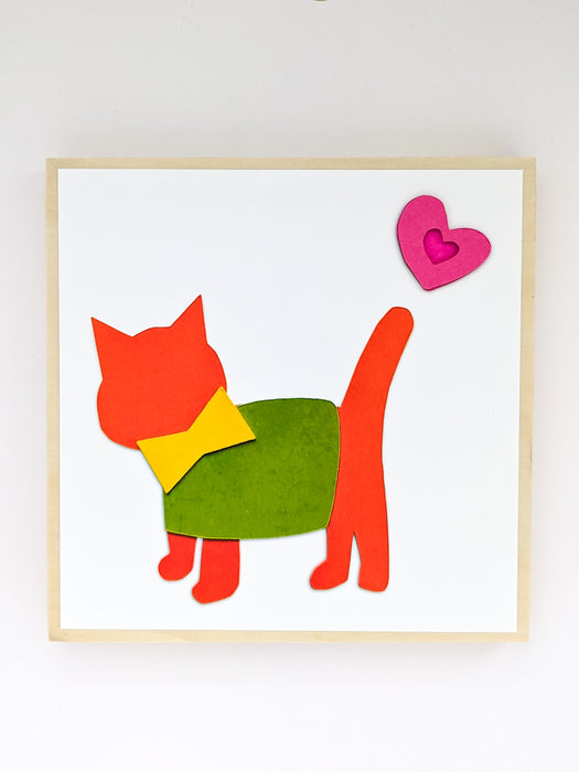 Cat | Handmade Wood Panel Art Print