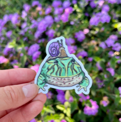 pacman frog & snail sticker