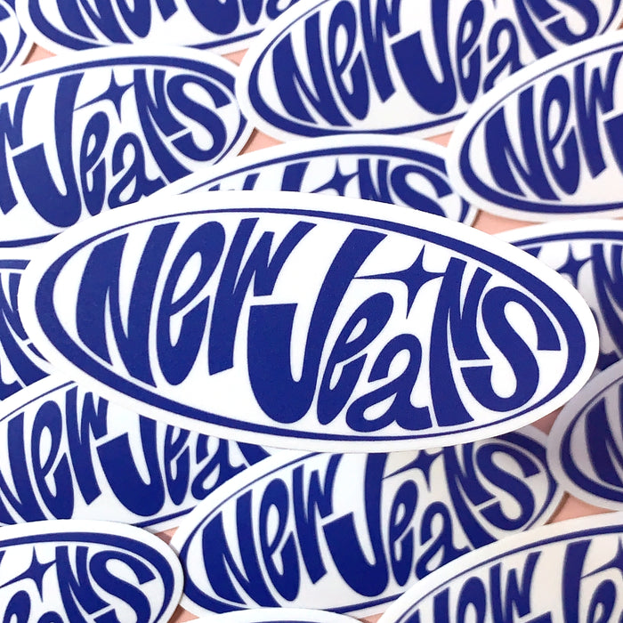 [WATERPROOF] NEWJEANS Round Oval Logo Vinyl Sticker Decal