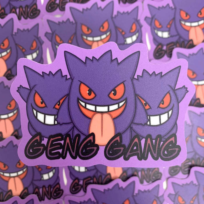 [WATERPROOF] Geng Gang Gengar Ghost Pokemon Meme Vinyl Sticker Decal