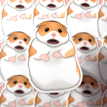 [WATERPROOF] Scared Hamster Meme Vinyl Sticker Decal — San José Made