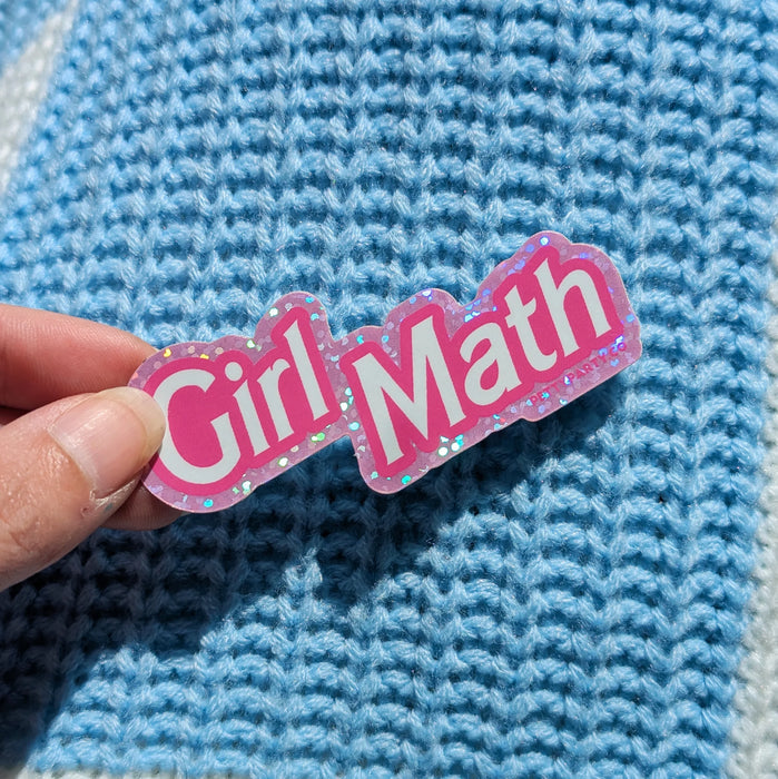 Girl Math Glitter Sticker